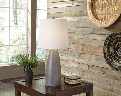 Signature Design by Ashley Shavontae Bedside Table Lamps Set of 2, Gray | Stone-Look Textured Gray Resin Bases, Adjustable 3-Way Switch Supporting up to 150W for Custom Ambiance2