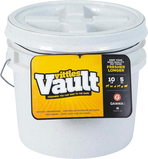 Gamma2 Vittles Vault Dog Food Storage Container, up to 10 Pounds Dry Pet Food Storage, Made in USA | Made in USA, Airtight Seal Keeps Dry Meals Fresh and Pests Out, Durable Pantry Bin for Smaller Sized Bags, Easy Scoop Access1