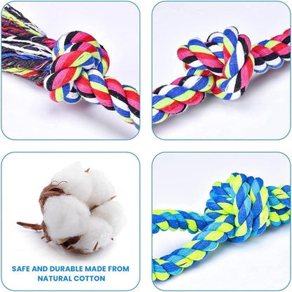 Feeko Heavy Duty Dog Rope Toys for Large Breed Aggressive Chewers, 2 Pack Indestructible Teeth Cleaning Tug of War Toy5