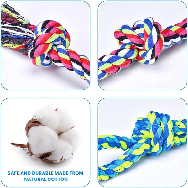 Feeko Heavy Duty Dog Rope Toys for Large Breed Aggressive Chewers, 2 Pack Indestructible Teeth Cleaning Tug of War Toy5