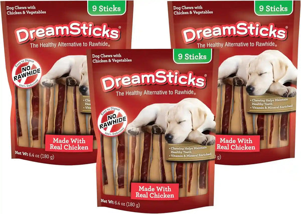 Dreambone Chicken Wrapped Mini Stick Dog Treats, Daily Rawhide-Free Chew, Digests Safely and Completely, with Real Protein, Chicken and Veggies, 15 Count13