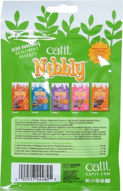 Catit Nibbly Jerky Cat Treats, Chicken & Fish Recipe - Grain-Free Cat Treat White, 1 Ounce (Pack of 2)3