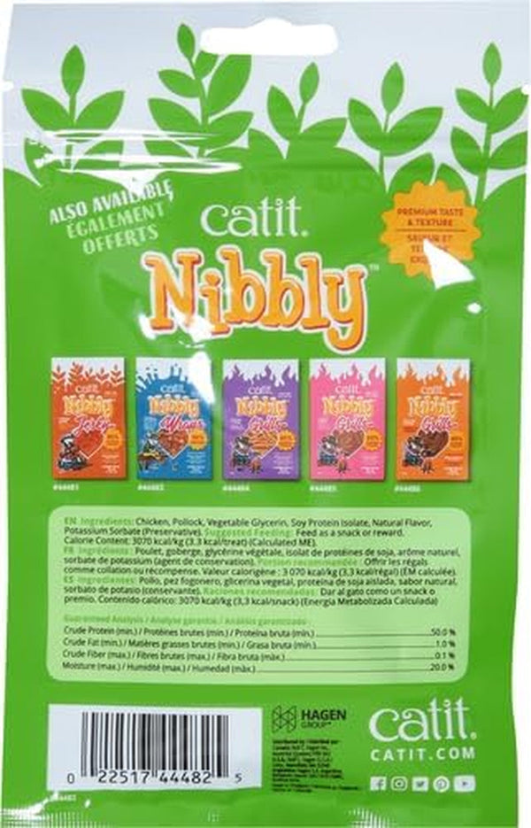 Catit Nibbly Jerky Cat Treats, Chicken & Fish Recipe - Grain-Free Cat Treat White, 1 Ounce (Pack of 2)3