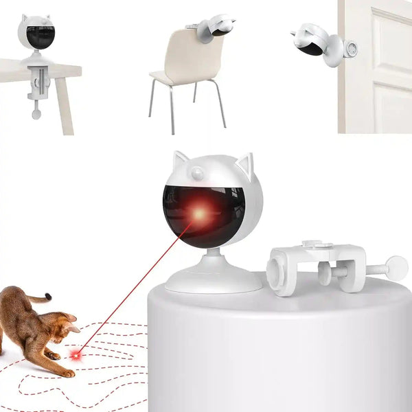 Potaroma Smart Sensor Cat Laser Toys Interactive, Motion Activated Truly Random Trjajectory, Clamp Design, Automatic Chargeable Kitten Toy Indoor Exercise, Cream White | Motion Activated Truly Random Trjajectory, Clamp Design, Automatic Chargeable Kitten Toy Indoor Exercise, Cream White1