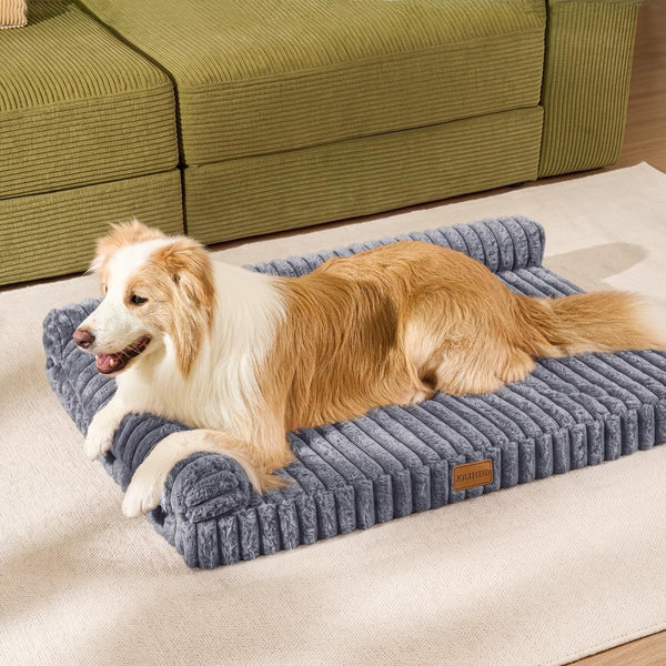 Orthopedic Calming Large Dog Bed Pet Sofa Bed 36''X24'' Grey | 2-Sided Pet Couch Large Sized Dog, Soft Egg-Crate Foam Dog Mat, Waterproof Removable Washable Cover, Nonskid Bottom Cat Bed2