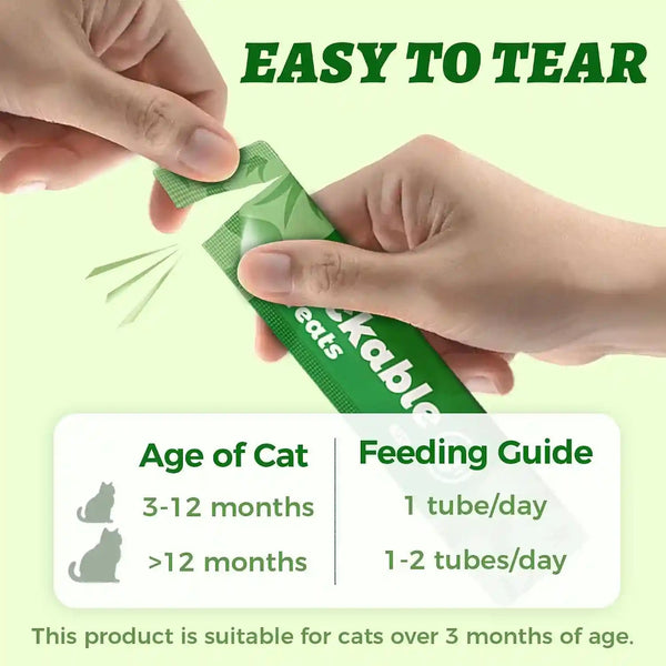 Wellix Lickable Cat Treats Grain-Free Chicken & Cat Grass Flavor (24 Count) | Low-Calorie Squeezable up Cat Treats with Cat Grass & FOS for Gentle Hairball Control, Digestive & Gut Health Support6