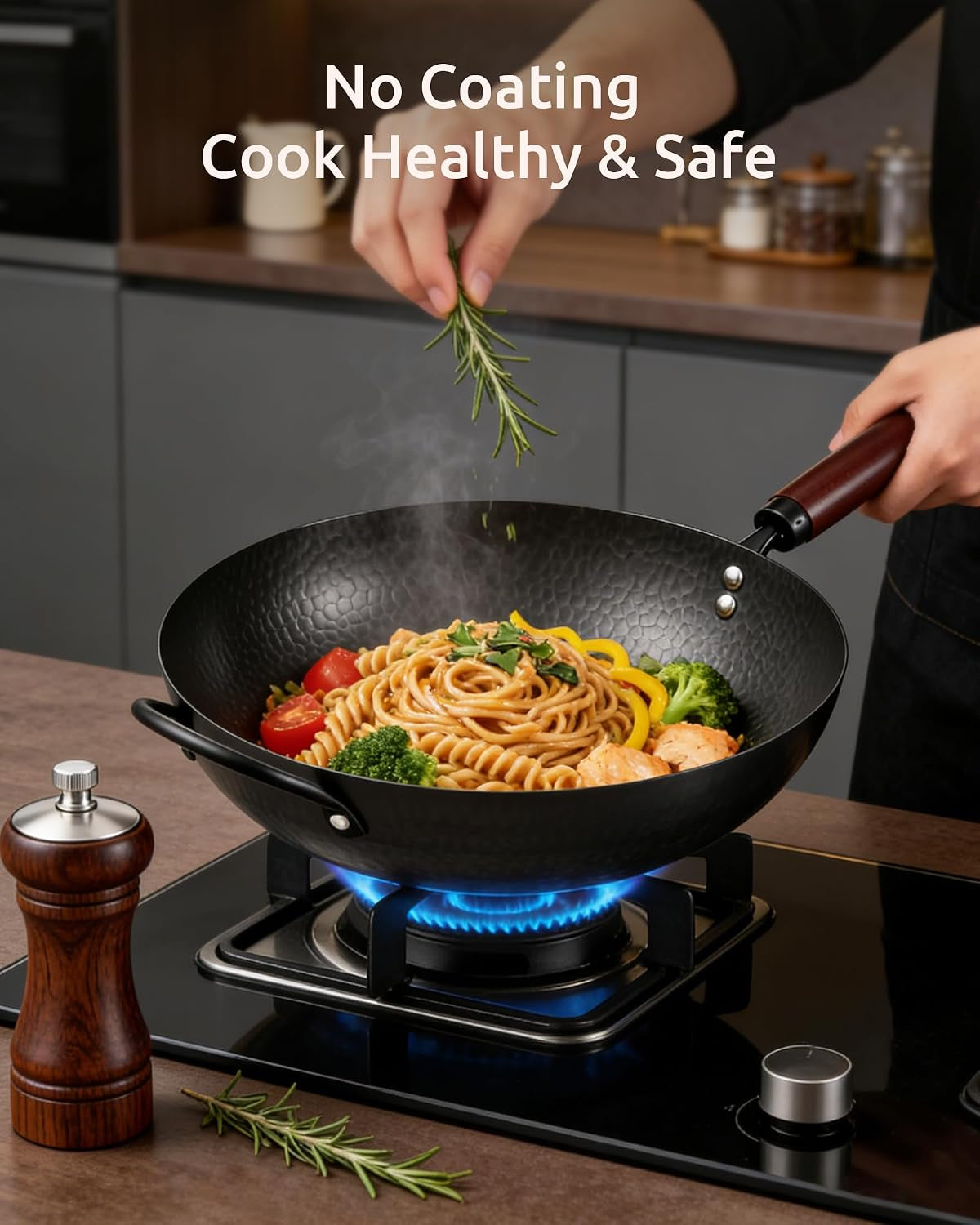wok-pan-carbon-steel-wok-woks-stir-fry-pans-nonstick-13-inch-wok-pan-with-wooden-lid-pre-seasoned-carbon-steel-cookware-5-8qt-flat-bottom-chinese-wok-pan-compatible-with-all-cooktops