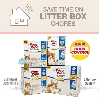 Four Paws Wee-Wee Cat Pee Pads, Disposable Litter Box Mats, Advanced Odor Control, Fast Absorption Box Pee Pads for Litter Tracking, 28" X 30", Fresh Scent, 10 Count7