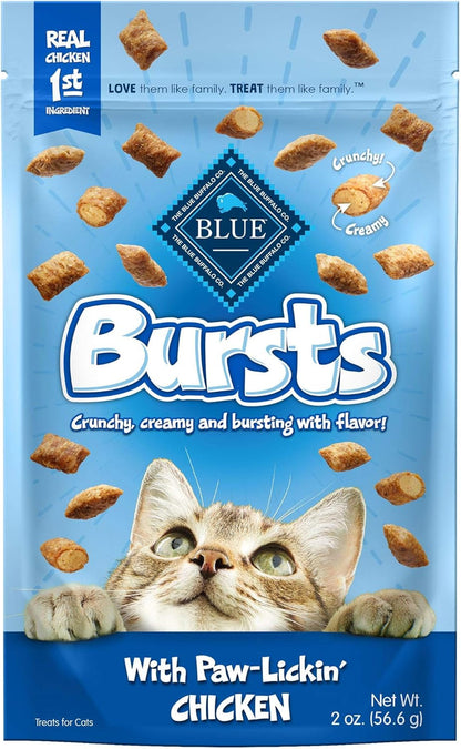 Blue Buffalo Bursts Paw-Lickin' Chicken Crunchy & Creamy Cat Treats, Great for Training, Made with Real Chicken, Natural Cat Treats Enhanced with Vitamins, Minerals & Other Nutrients, 5 Oz.14