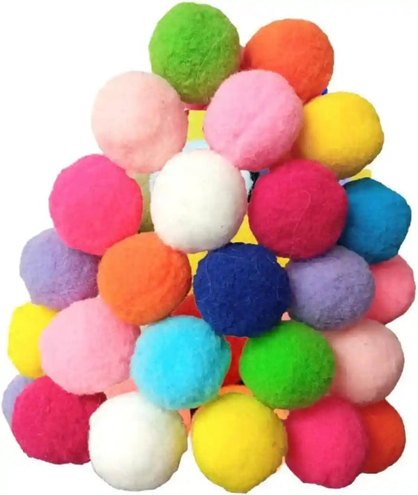 Premium Soft Pom Pom Balls for Kittens - Lightweight, Interactive, Assorted Colors - Plush Toy for Kitten Training and Play - Pet Products for Cats (1.2 Inches 30 Balls)4
