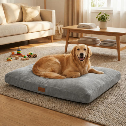 Orthopedic Dog Beds Large Sized Dog,Indestructible Crate Bed with Sponge and Memory Foam with Removable Washable Cover, Ultra Soft Surface & Non-Slip Bottom-35 X231
