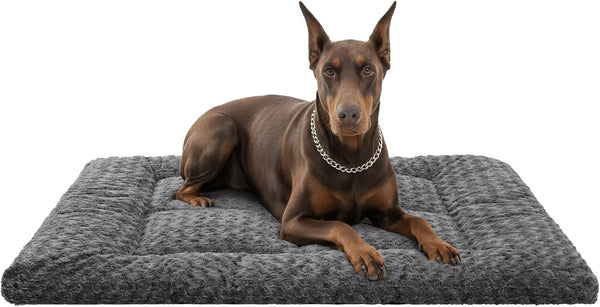 Washable Dog Bed Mat Ultra Soft Dog Crate Pad Comfy Fluffy Pet Kennel Beds Sleeping Mattress for Large Jumbo Medium Small Dogs, 36 X 23 Inch, Gray29