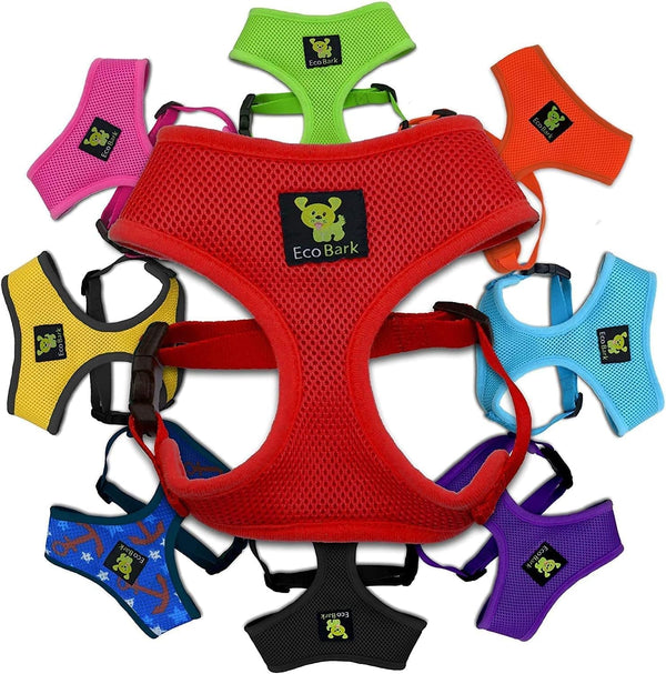 Ecobark Dog Harness, Soft Mesh over the Head Vest Harness, Red, Small | Luxurious Eco Friendly No Pull & No Choke Design, Padded Breathable Body Halter, anti Rub, for Puppy, Toy & Small Breeds1