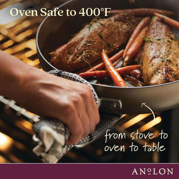 Advanced Home Hard Anodized Nonstick Cookware Set, Non Stick Pots and Pan Set, 9-Piece, Bronze4