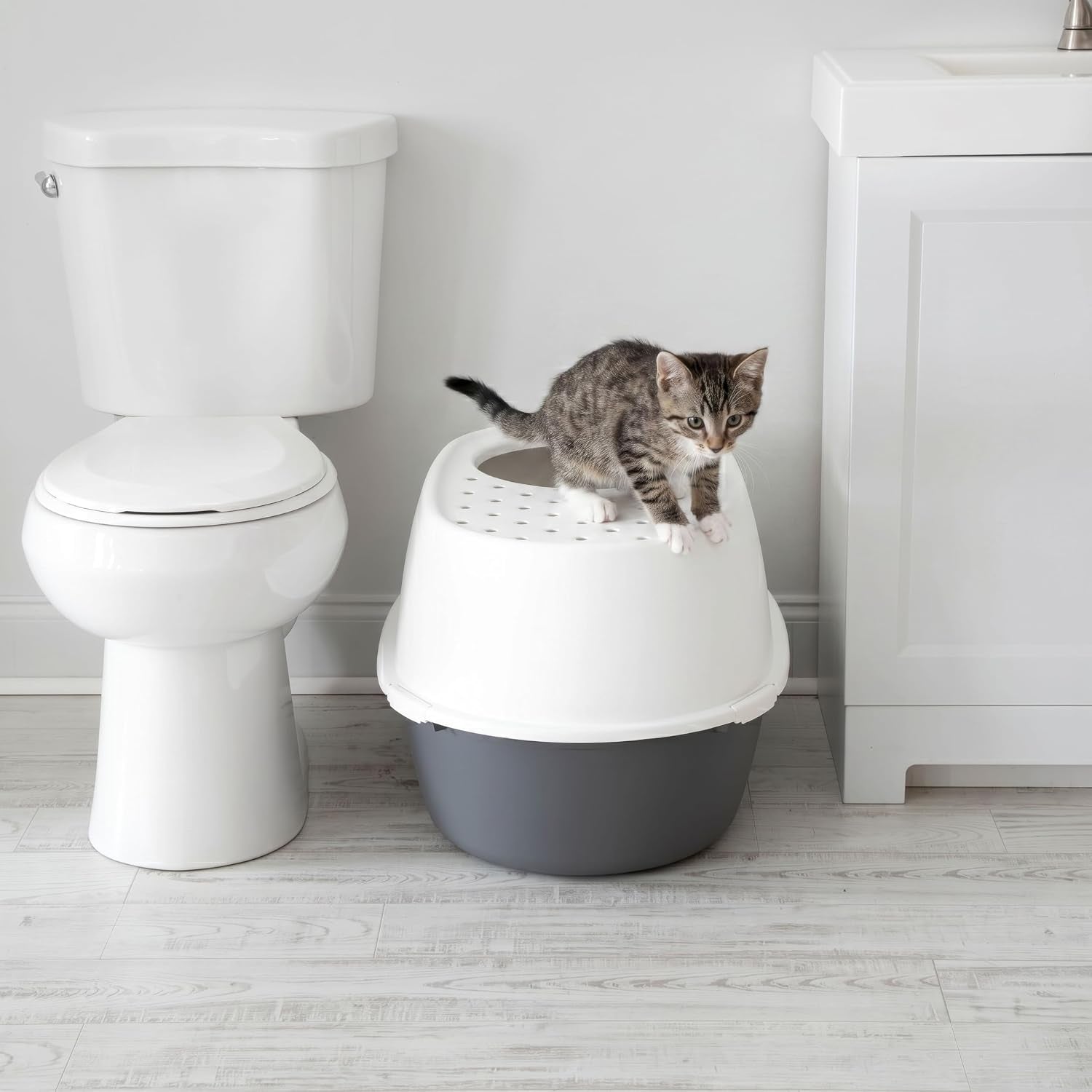 iris-usa-xx-large-top-entry-cat-litter-box-dog-proof-gray-white-extra-large-heavy-duty-plastic-big-cats-secure-4-buckle-lock-tracking-control-lid-quick-cleanup