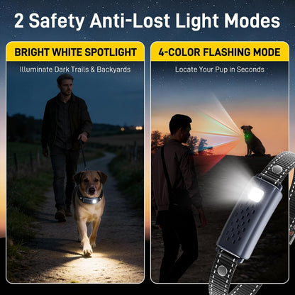 Shock Collar for Dogs - 4500FT Dog Training Collar with Remote, Waterproof E Collar with Flashlight, 4 Training Modes, Keypad Lock, Rechargeable Dog Shock Collar for Small Medium Large Dogs2