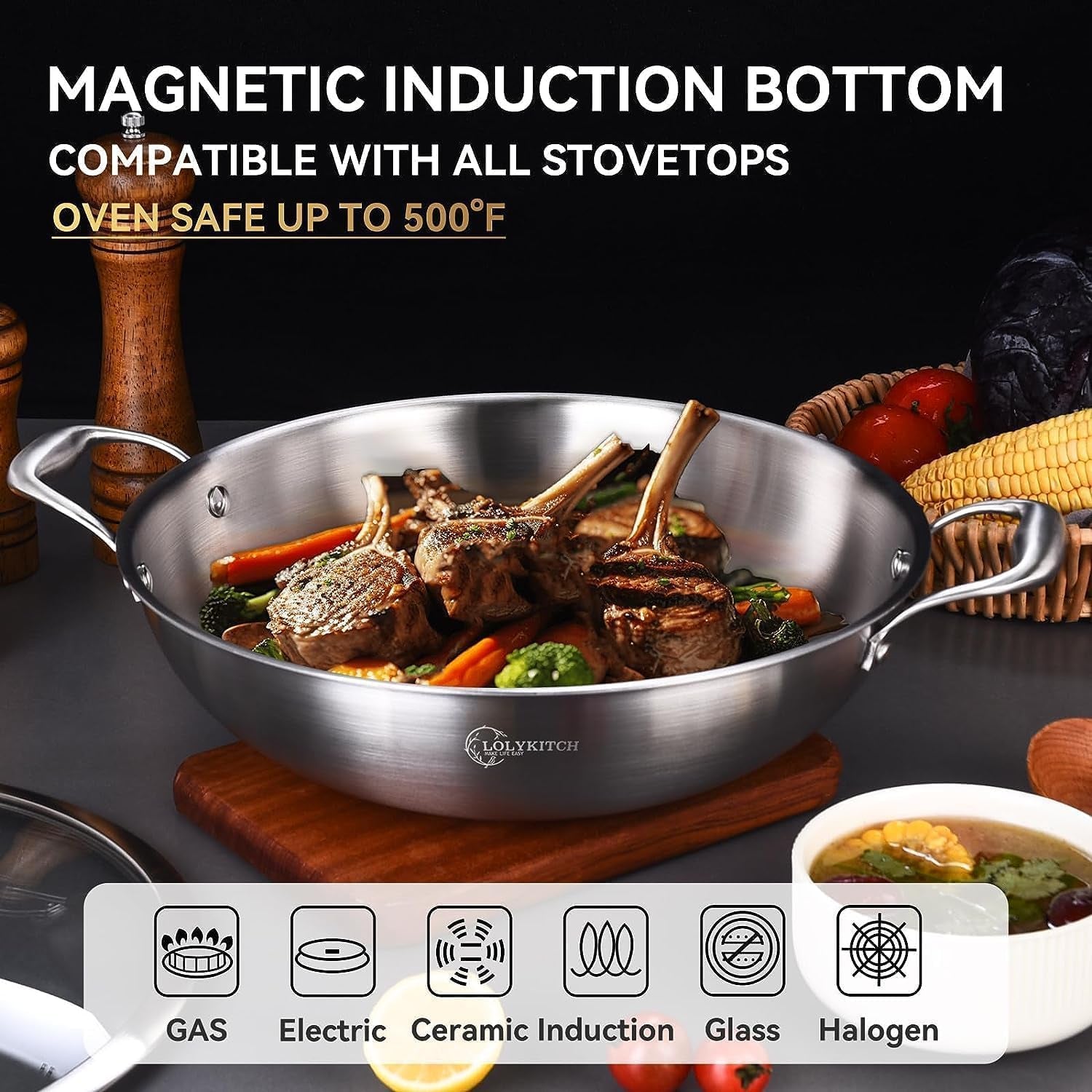 13-inch-stainless-steel-wok-with-lid-5-5-quart-dual-handles-uncoated-tri-ply-stir-fry-pan-everyday-cooking-wok-for-induction-flat-bottom-pfoa-free-4-5-servings