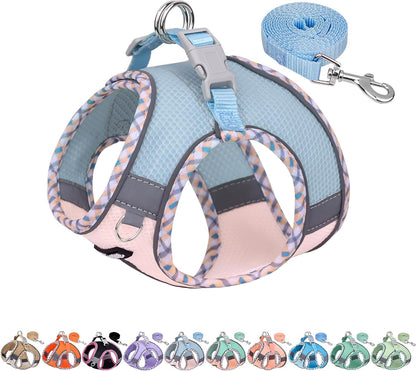 AIITLE Tiny Dog Harness - Lightweight Mesh Step-In Vest for Puppy, Reflective & Escape-Proof Design with High-Stick Magic Tape - Indoor/Outdoor Use for Chihuahua, Maltese, Shih Tzu(Brown-Beige, XXXS)10