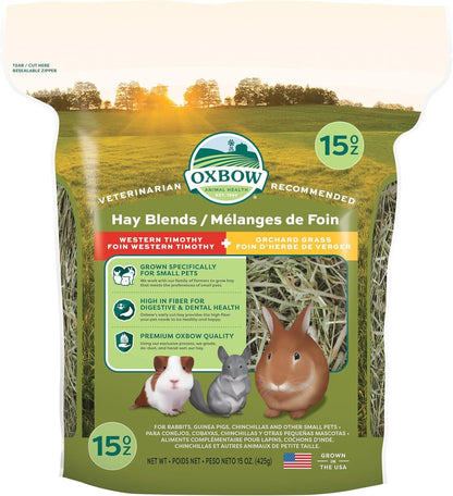 Oxbow Hay Blends, Western Timothy Hay & Orchard Grass, Guinea Pig Food, Small Pet Bunny Supplies, All Natural Grass for Guinea Pig & Rabbit, Oxbow Rabbit Supplies for Bunnies, 90 Oz. Bag | Oxbow Timothy Hay, Bunny Hay for Rabbits, Guinea Pigs, Bunnies and Chinchillas, Hand-Sorted, De-Dusted, High Fiber10