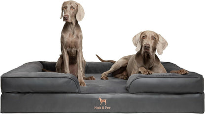 NOAH & PAW Large Dog Bed, 35X25X11 Inch, Orthopedic Dog Beds, Eggshell Memory Foam Infused with Cooling Gel, Inner Cover, Water Resistant, Machine Washable (Faux Leather)20