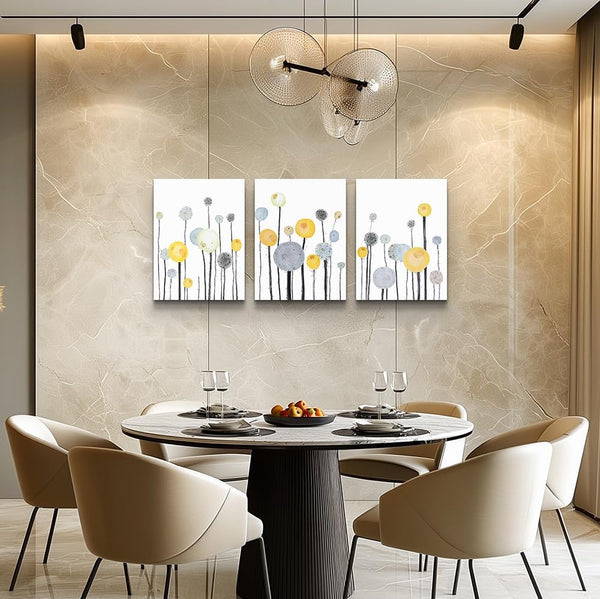 Abstract Watercolor Painting 3 Piece Framed Canvas Wall Art for Living Room Kitchen Wall Decor Canvas Prints Office Wall Decorations Abstract Flowers Pictures Wall Artwork Room Bedroom Home Decor6
