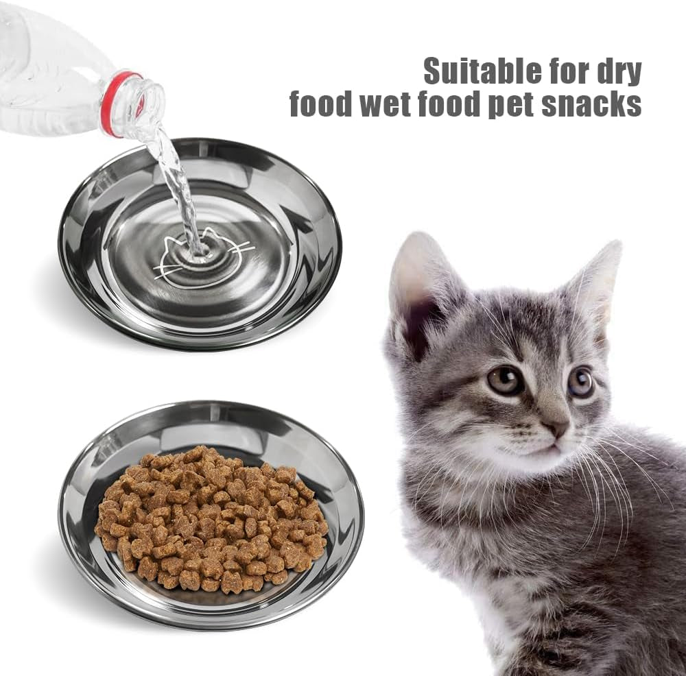 stainless-steel-cat-bowls-food-dishes-for-indoor-cats-cats-shallow-whisker-friendly-6-4inches-cat-food-water-dishes-bowls-whisker-fatigue-relief-dishwasher-safe-2pcs