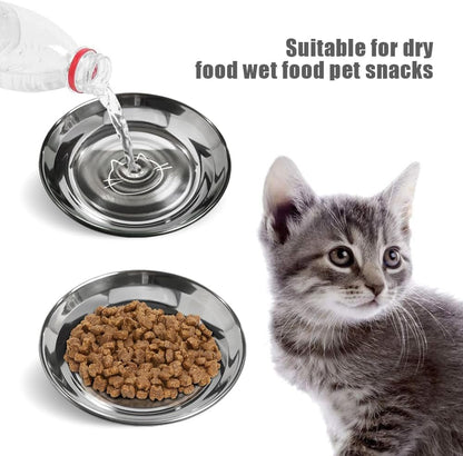 Stainless Steel Cat Bowls Food Dishes for Indoor Cats Cats Shallow Whisker Friendly 6.4Inches Cat Food Water Dishes Bowls Whisker Fatigue Relief Dishwasher Safe 2Pcs7