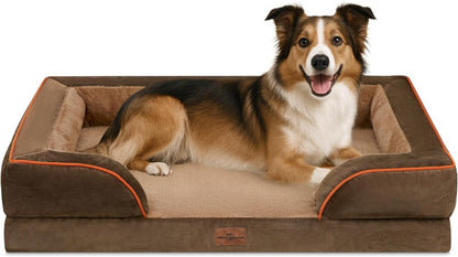 Comfort Expression Orthopedic Dog Bed for Extra Large Dogs with Bolster | Waterproof Dog Couch Bed with Washable Cover & Non-Slip Bottom, Supportive Egg Crate Foam XL Pet Bed, 42X30 Inch71