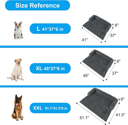 Wn'S Day Luxurious Dog Couch Bed, Washable Calming Dog Couch Cover, Removable Couch Protector for Dogs, Waterproof Sofa Bed, Pet Bed Mats for Couch, Pet Couch Covers for Sofa(Grey, L)7