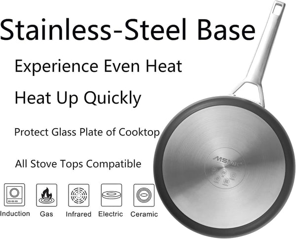 3 QT Nonstick Saute Pan with Lid, 9.5 Inch Induction Deep Frying Pan | Non Toxic, Even Heating, Easy Clean, Suitable for Gas & Electric & Induction Stove, Dishwasher & Oven Safe, Cerammic5