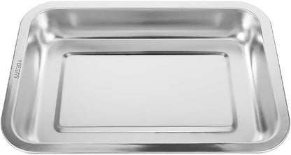 INOOMP Stainless Steel Cat Litter Box Open Design Large Metal Litter Pan Easy to Clean Portable Kitten Tray for Cats and Small Pets1