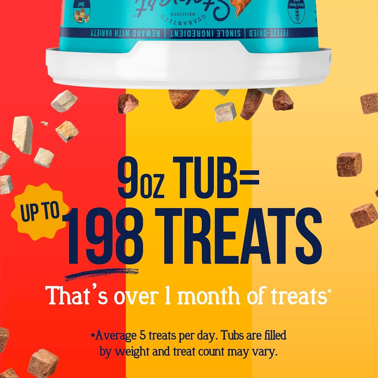 stewart-freeze-dried-dog-treats-three-flavor-variety-pack-9-oz-tub-premium-quality-raw-protein-single-ingredient-high-protein-training-treats-food-topper-no-refrigeration-cat-friendly