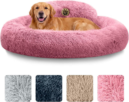 Petjett Calming Dog Bed Medium Size Dog - 30'' Donut Bed, Washable Dog Bed, Anti-Slip & Super Soft Fluffy Plush round Dog Bed, Anti-Anxiety Premium Comfort Pet Bed, Fits Dogs Upto 45 Lbs - Dark Grey27