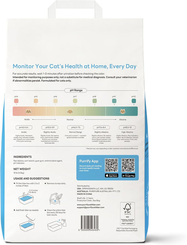 Smart Health Monitoring Cat Litter – Color-Changing, Fast Clumping, Odor Control, Low Dust (10Lb*3Pack)10