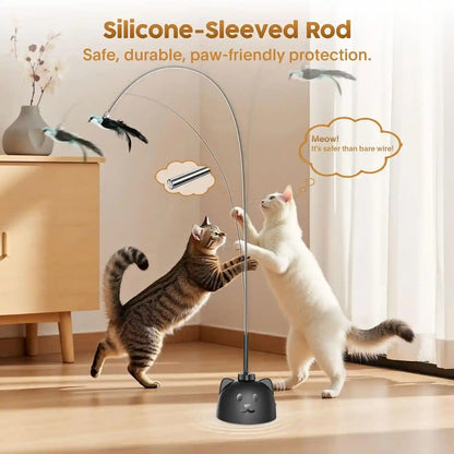 Interactive Cat Toys for Indoor Cats: Automatic Flying Bird Cat Toy with 360° Feather Wand, Strong 8Cm Suction Cup, USB Rechargeable Self-Play Cat Toy for Bored Kittens & Adult Cats4