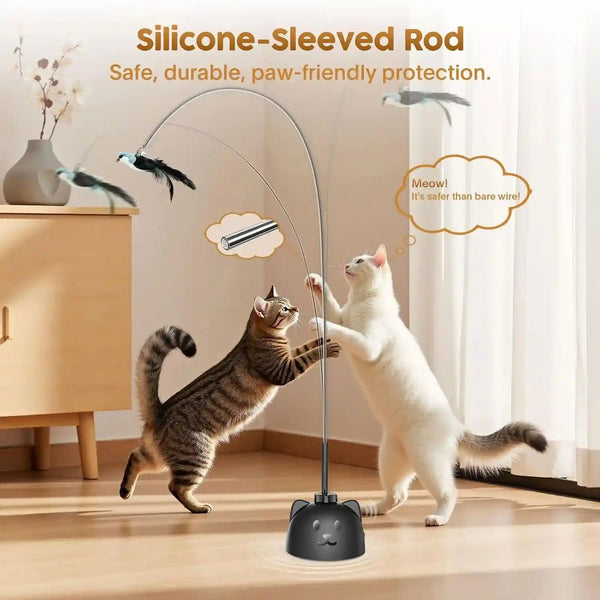 Interactive Cat Toys for Indoor Cats: Automatic Flying Bird Cat Toy with 360° Feather Wand, Strong 8Cm Suction Cup, USB Rechargeable Self-Play Cat Toy for Bored Kittens & Adult Cats4