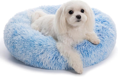 Small Calming Dogs Bed for Small Dogs Anti-Anxiety Machine Washable Fluffy Luxury Anti-Slip Waterproof Mute Base Warming Cozy Soft Pet Puppy round Bed39