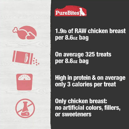 Purebites Chicken Breast Freeze Dried Dog Treats, 1 Ingredient, Made in USA, 8.6Oz6