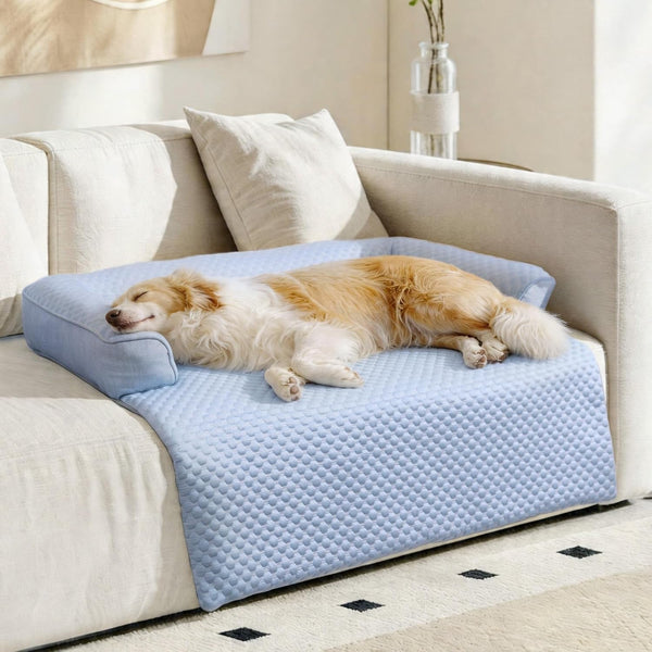 WATANIYA PET Cooling Dog Bed, Washable Cooling Mat for Large Dogs with Removable Cover, Self Cooling Couch Cover for Dog, Non-Slip Dog Couch Bed, 41X37 Inch, Blue1