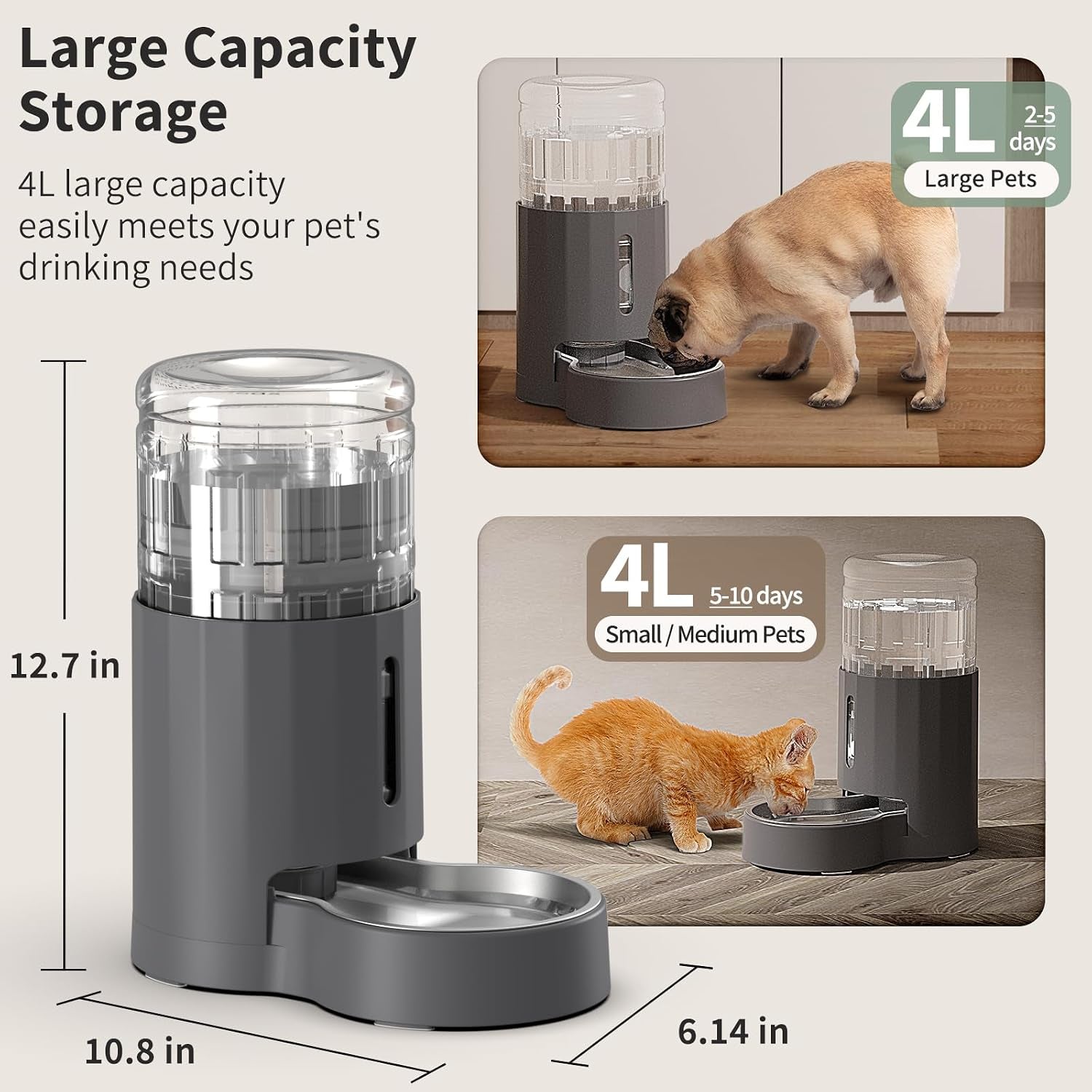 junspow-cat-water-dispenser-and-stainless-steel-bowl-automatic-gravity-water-dispenser-for-cats-or-small-medium-size-dogs-large-capacity-easy-to-clean-and-safe-for-pets
