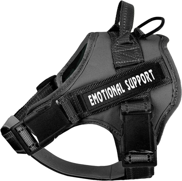 Voopet Service Dog Harness, Emotional Support Pet Vest Harness, Reflective Breathable & Adjustable No Pull ESA Harness for Small Medium Large Dogs (With 4 PCS Removeable Tags),Xx Small (Pack of 1)6