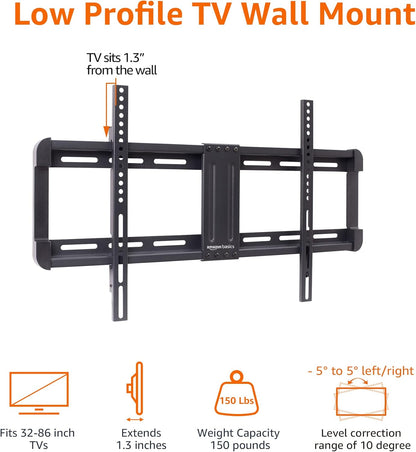 Low Profile TV Wall Mount with Horizontal Post Installation Leveling for 37 to 86 Inch Tvs, Wood Studs Compatible, Black4