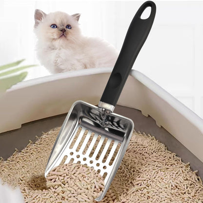 Cat Litter Scoop,Metal Cat Litter Scoop,Stainless Steel Cat Litter Scoop with Non-Slip Handle,Poop Sifting,Kitten Pooper Lifter,For Litter Box6