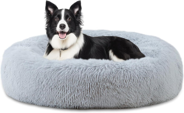 ELSKER&HOME 39'' Donut Dog Bed, Calming Dog Bed for Large Sized Dog | Washable, Warming Soft, for Large Dogs, Anti-Anxiety Fluffy Plush Cushion, Fits up to 120 Lbs Pets1