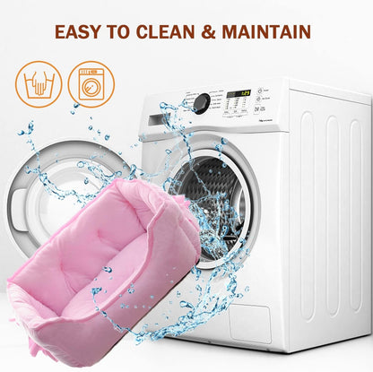 Cute Princess Dog Bed Pink Puppy Bed for Small Dogs Breathable Cat Couch Bowknot Pet Cushion Comfortable Kitten Nest Girl Doggy Sofa, Waterproof Bottom (Pink)6