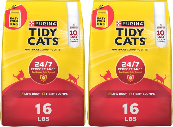 Purina Tidy Cats Clumping Cat Litter Odor Control, 24/7 Performance Multi Cat Litter - 16 Lb. Bag10