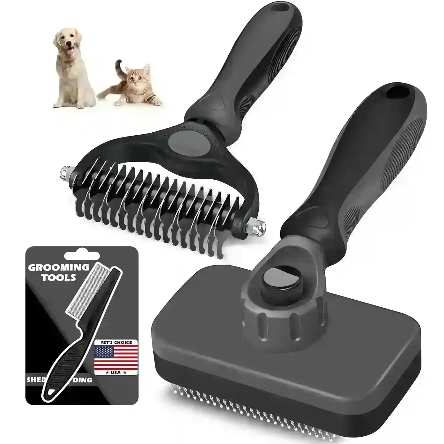 dog-and-cat-grooming-tools-set-with-deshedding-brush-and-rake-for-pet-hair-removal