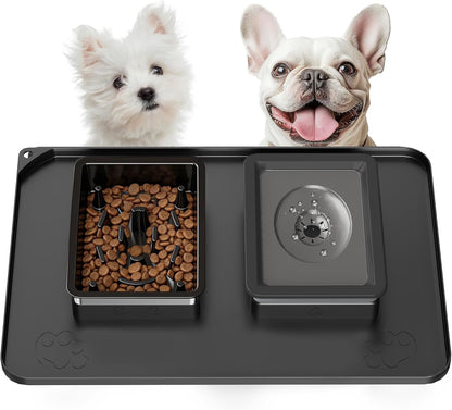 No Spill 1.5L Large Stainless Steel Dog Water and Food Bowl Set | 2-In-1 304 Material Bowl Set, No-Spill Water/Food, Floating Disk Slows Drinking, Anti-Slip Mat, Easy to Clean, Home/Travel9