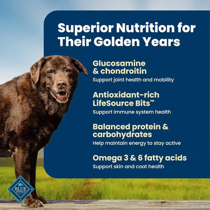 Blue Buffalo Life Protection Formula Chicken Senior 7+ Dry Dog Food, 5 Lb | Real Chicken #1 Ingredient, Glucosamine & Chondroitin for Joint Health & Mobility, Antioxidant-Rich Lifesource Bits,3