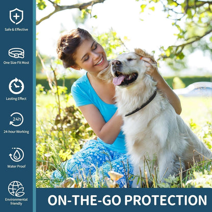 VICSOM Flea Collar for Dogs, Flea and Tick Prevention for Dogs, 4 Pack | 32 Months Flea and Tick Treatmen for Puppies and Small, Medium, Large Dogs, Waterproof Adjustable Collars, Unscented, Black6